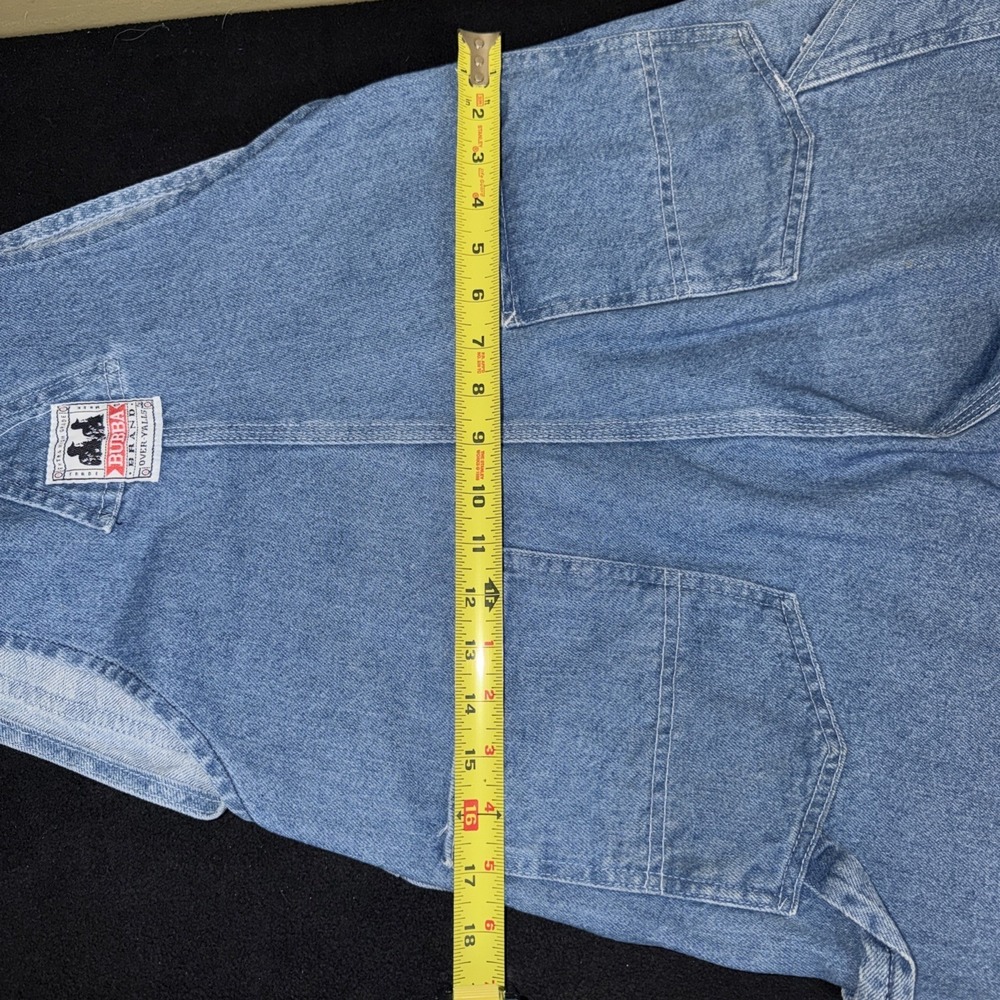 Vintage Bubba Denim Womens Small (28-32) Blue Jean Overall Shorts Bib Overalls - Picture 11 of 15